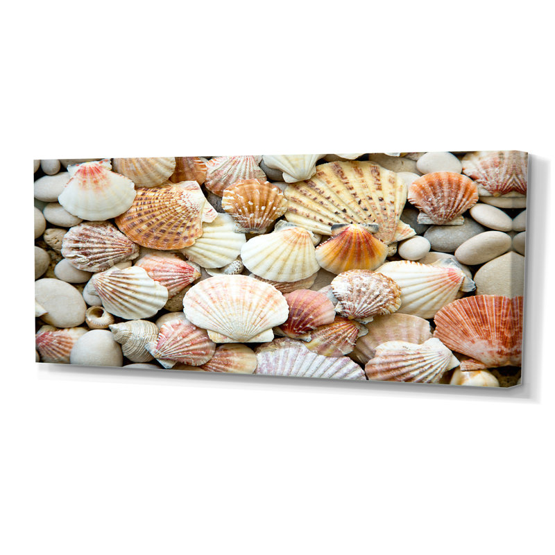 «Red Orange» et «White Shells and Stones» - Photographie sur toile tendue, H 28 po x l 60 po