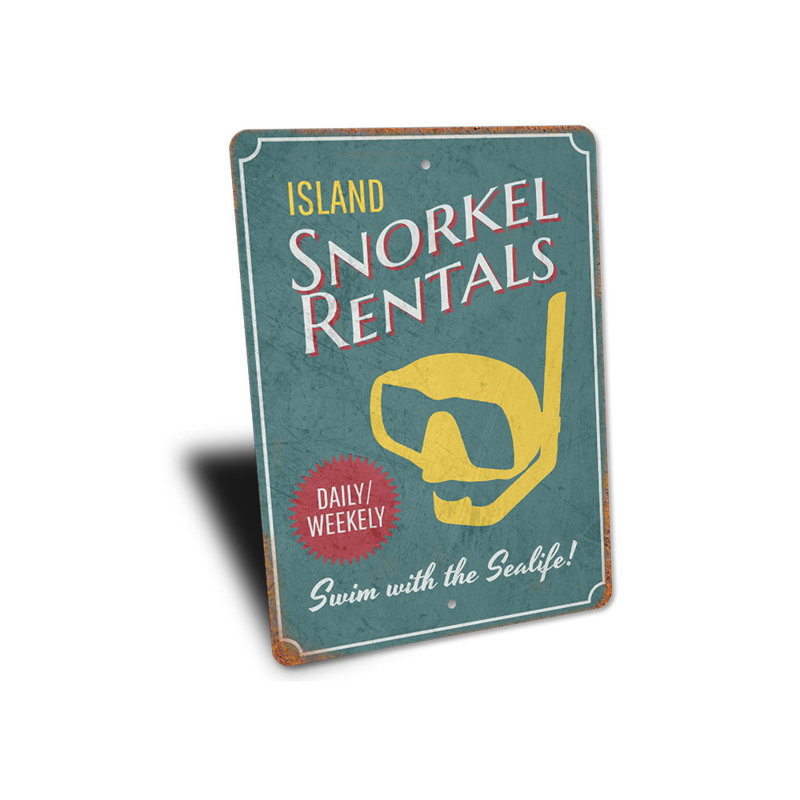 Plaque en aluminium Island Snorkel, H 14 po x l 10 po x P 0,04 po