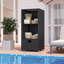 Armoire de rangement d'extérieur en osier avec tiroir 3 tablettes de rangement au bord de la piscine pour le jardin, la cour-128524580