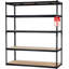 Étagères de rangement pour garage, étagère en métal robuste, support de rangement sans boulons réglable d'une capacité de 2 500 lb avec planches en panneau de fibres à densité moyenne pour le garage, le garde-manger, le sous-sol ou l'entrepôt-566726398
