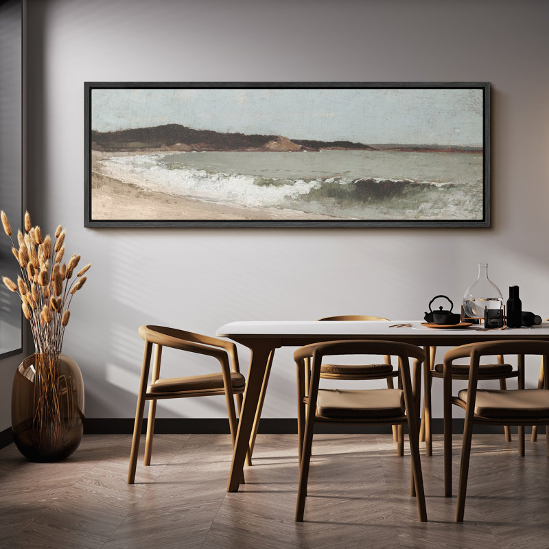 Coastal Beach Coastal Serenity Beachscape Ocean, H 20 po x l 60 po, Noir, noir, noir, noir