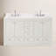 Meuble-lavabo double 60 po avec comptoir en quartz blanc Thassos Aula-940259410