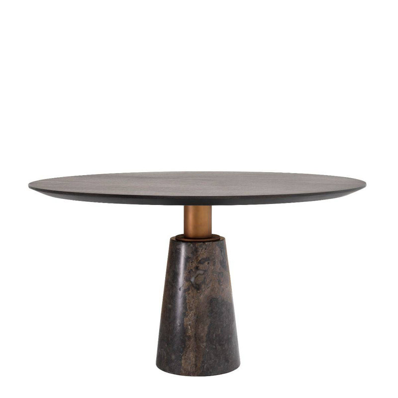 Genova Oak Round Solid Wood Top Dining Table