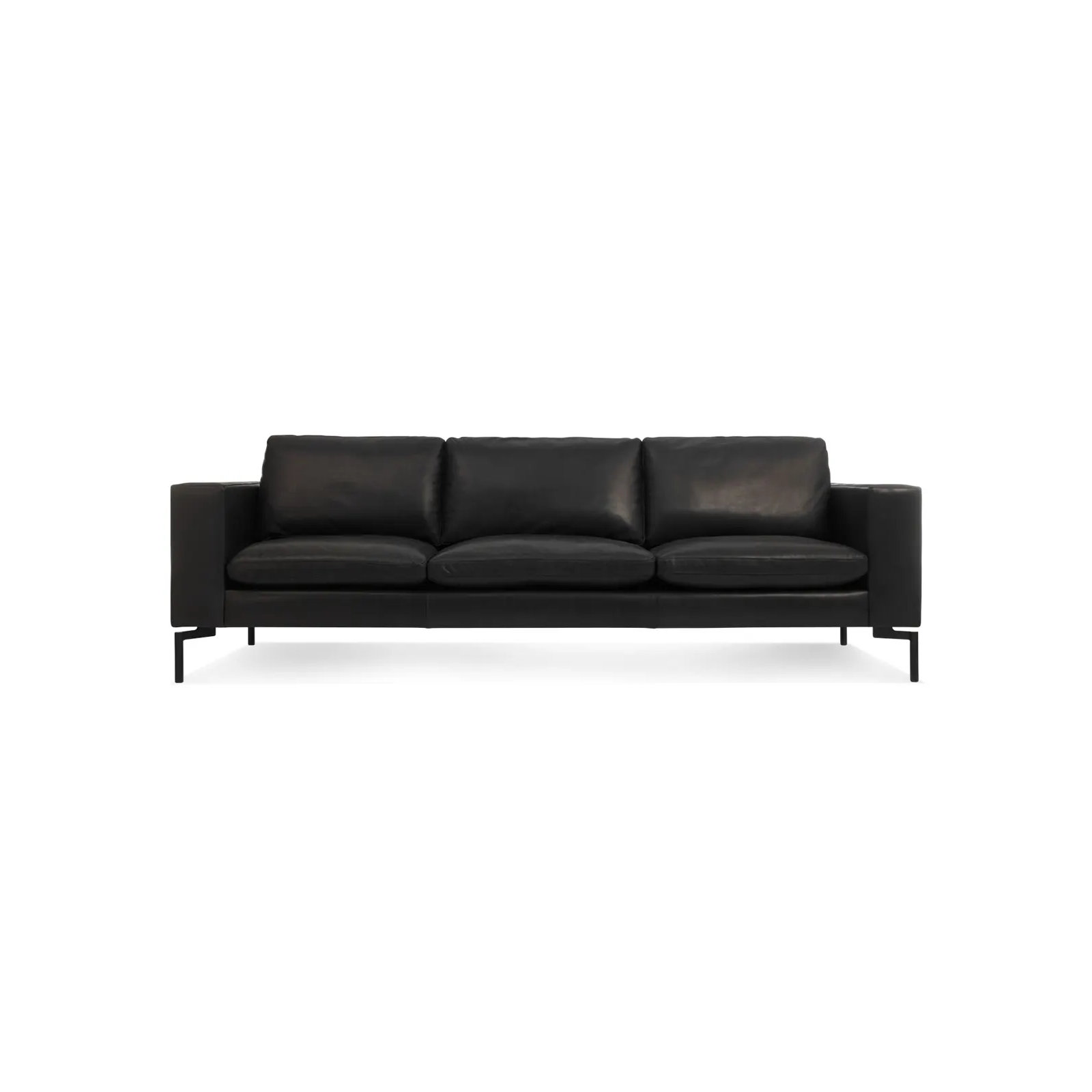 New Standard Upholstered Sofa, Granite Genuine Leather, 32" H x 92" W x 35" D