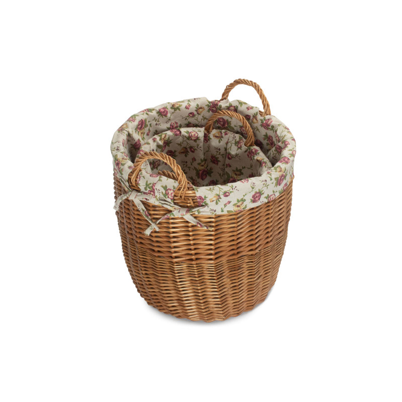 Wicker 2 Piece Linen Basket Set with Lining