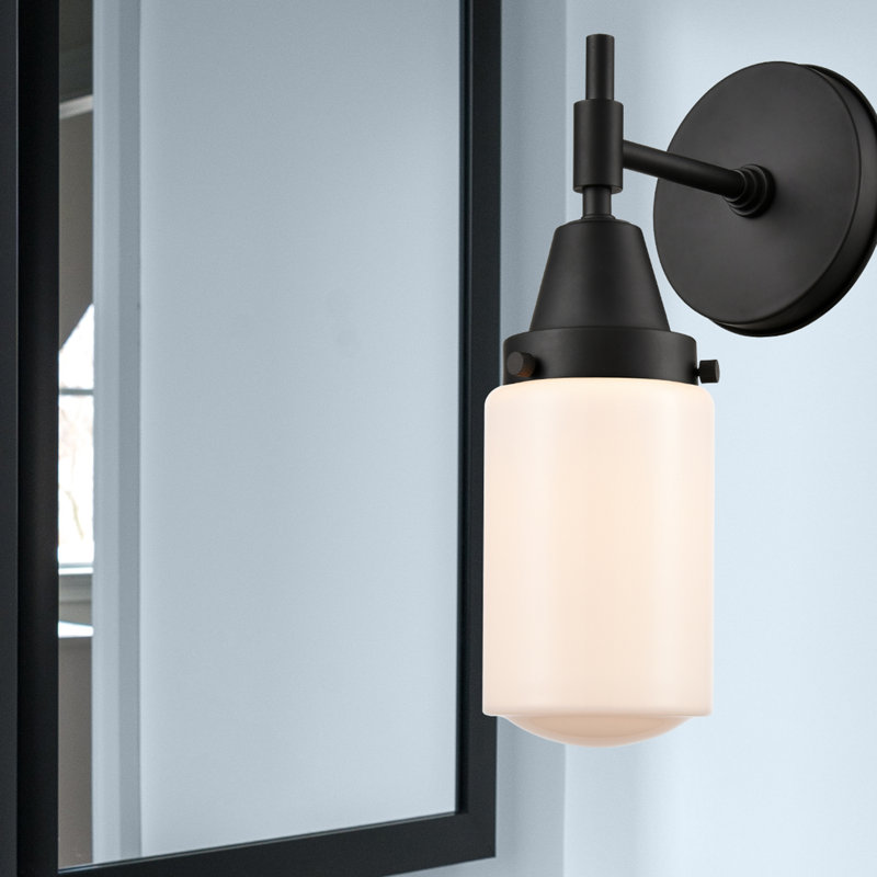 Gayle Armed Sconce, Matte Black, Matte White, Incandescent