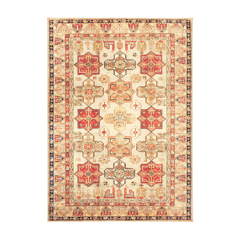 Tapis ottoman à tissage plat oriental ivoire, Rectangle 5 pi x 7 pi