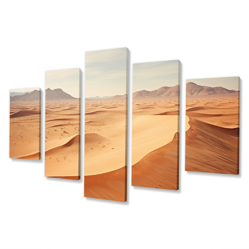 «Scenic Landscape Desert Infinite Horizon III», impression d'art sur toile - 5 panneaux