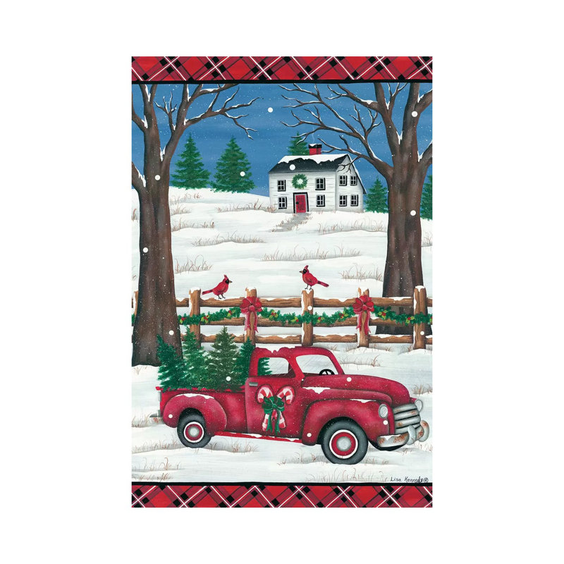 Candy Cane Truck 1 Piece Wrapped Canvas Wall Art, 101.6 cm H x 66.04 cm W x 1.91 cm D