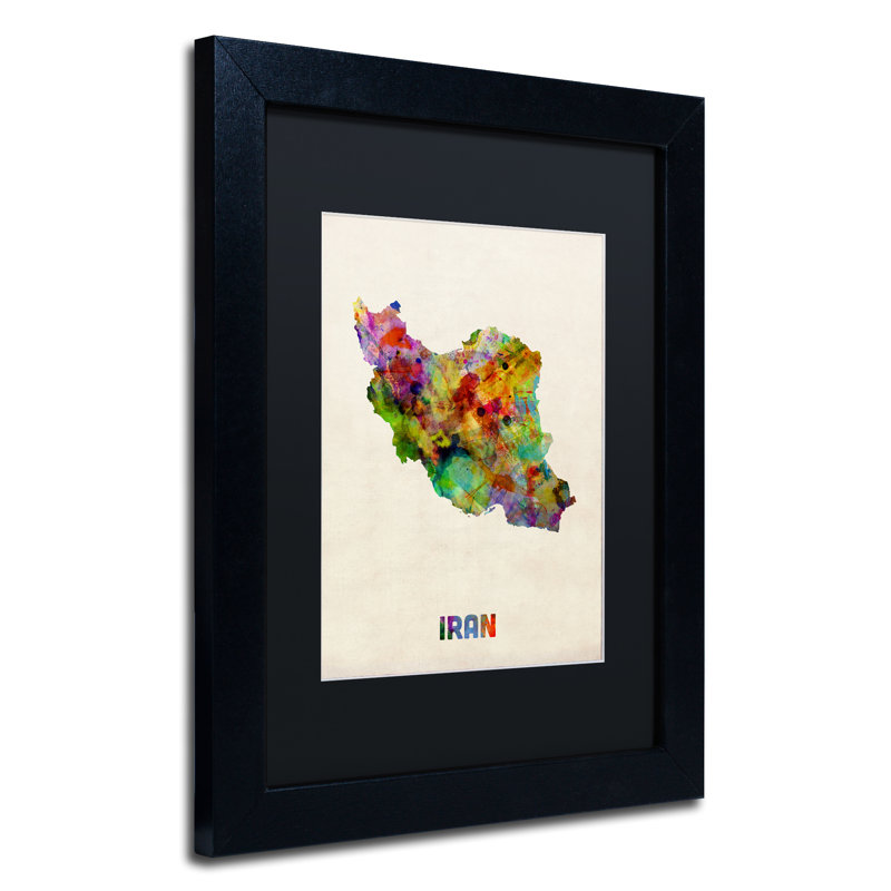 " Iran Map " by Michael Tompsett, 14" H x 11" W x 0.5" D