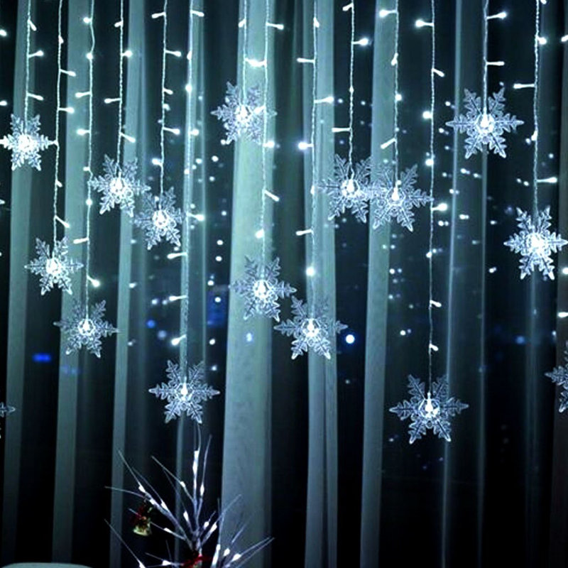 11.5FT 96LED Snowflake String Lights, White