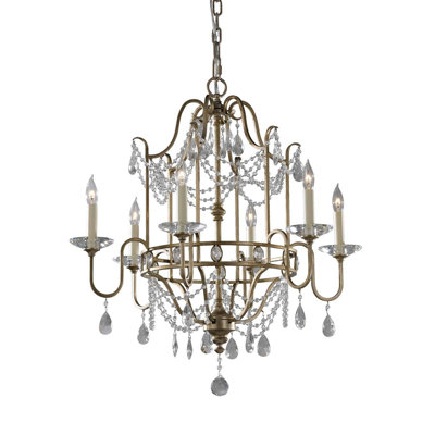 Bamburgh 6 - Light Candle Style Chandelier