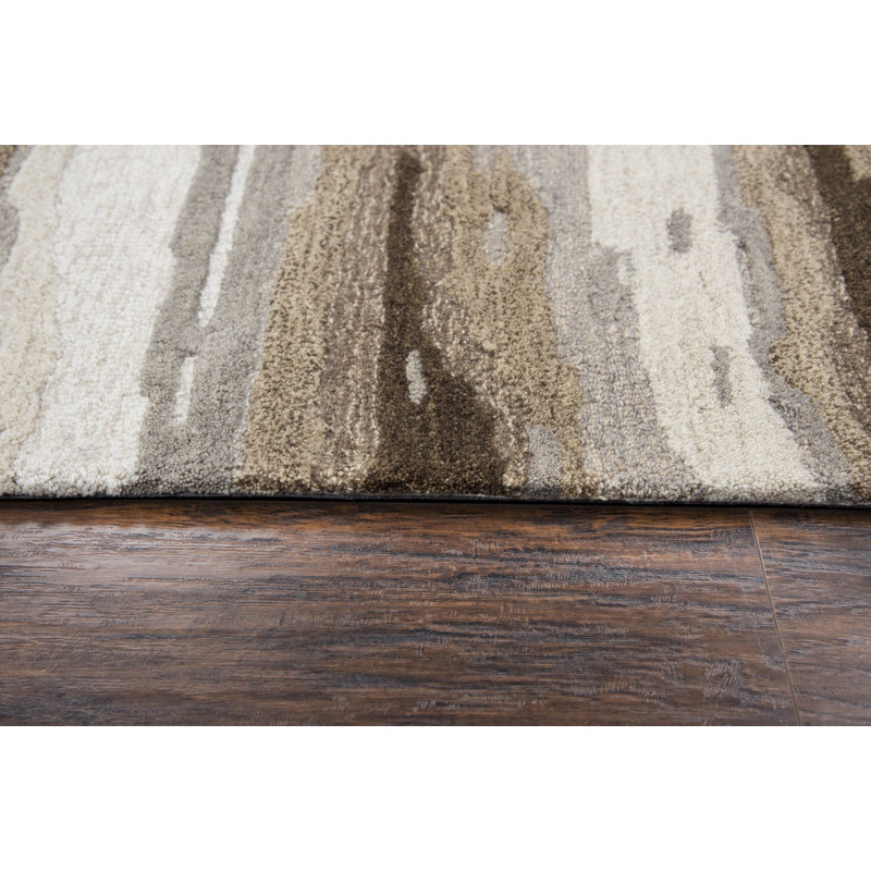 Tapis brun clair en laine Touffeté à la main Malm, Rectangle 5 pi x 8 pi