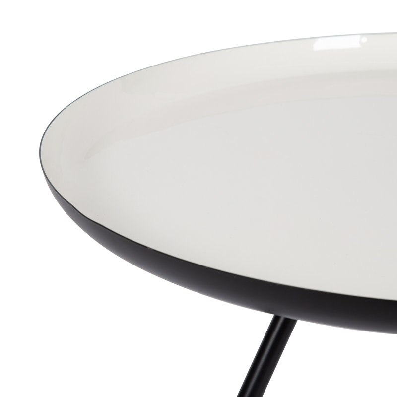 Albinca Round Metal Coffee Table - White & Black