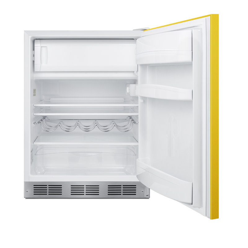 Summit Appliance 5 pi. Cu. Réfrigérateur autoportant avec congélateur, Jaune / Blanc