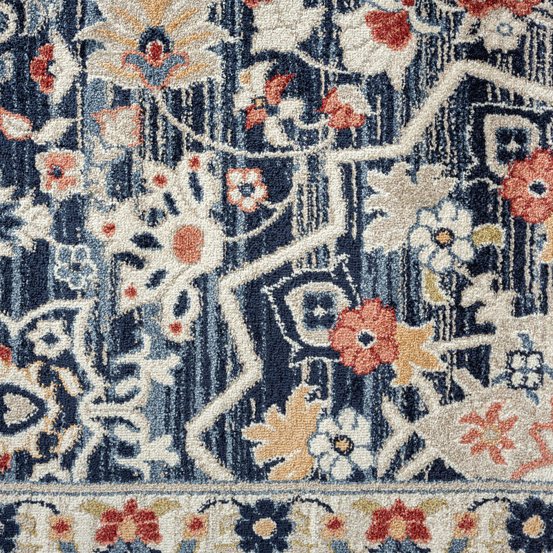 Tapis oriental bleu marine Fearn, Rectangulaire 2 pi x 3 pi