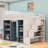 Full Loft Bed With Storage Shelves And Staircases