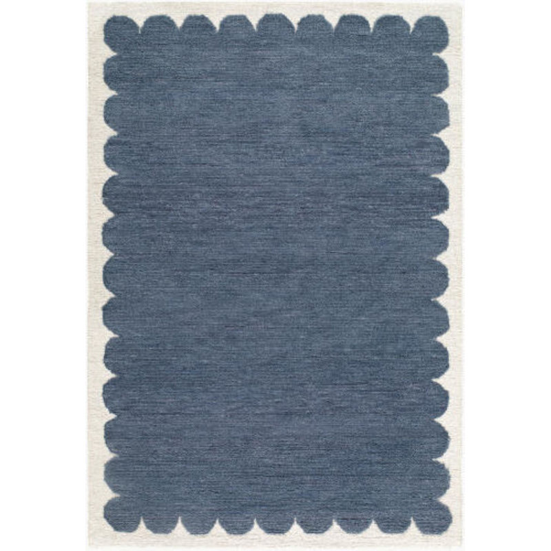Long Island Handmade Rug, Rectangle 2' x 3', Blue/Ivory