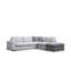 Élégant canapé d'angle avec pouf, gris et gris clair, 97,2 po x 104,7 po x 33,5 po | Structure en bois de hêtre et en carton, tissu 100% polyester | Sièges confortables avec mousse haute densité et silicone | Comprend 2 coussins de 18 po x 18 po-2044429460