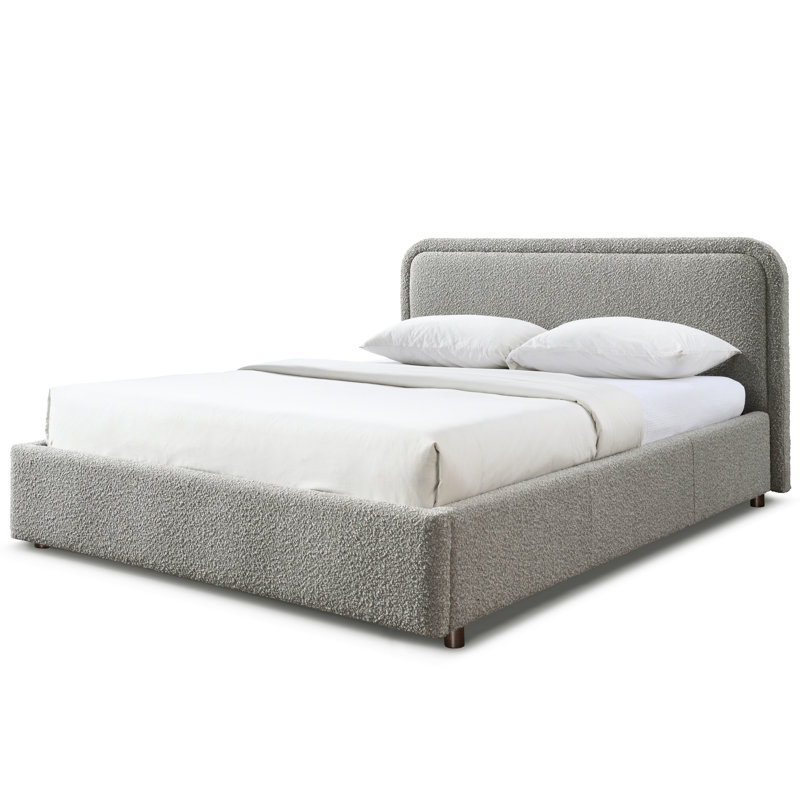 Lit plateforme Baneza, Grand, Boucle gris