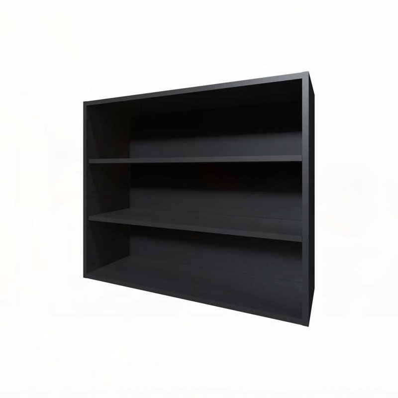 Armoire murale noire avec rangement ouvert, Noir