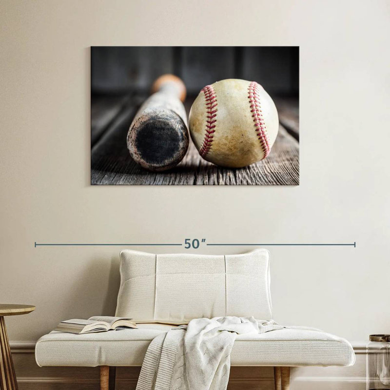 Sireci Bat And Baseball, 26" H x 39" W