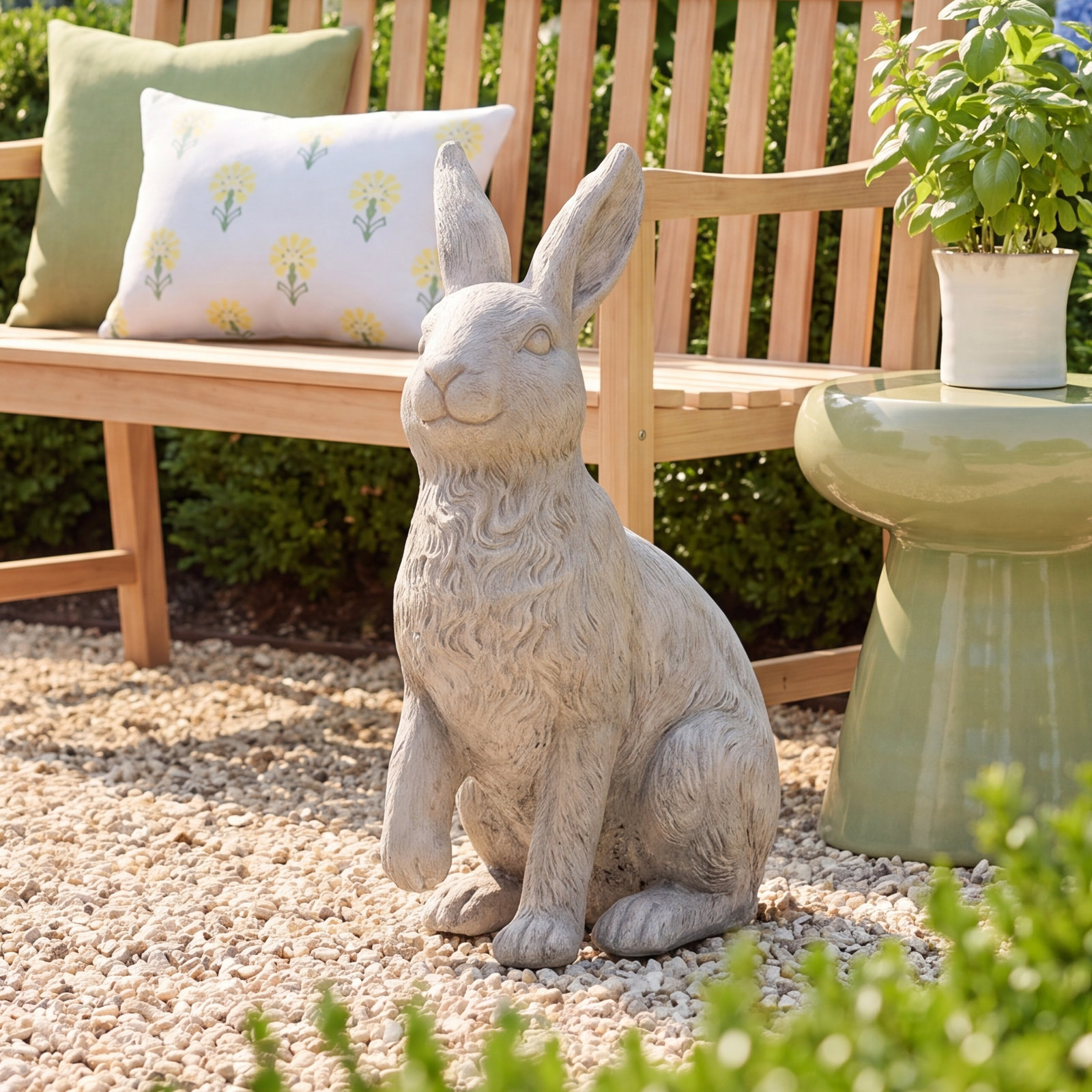 Dietke Sitting Rabbit Garden Statue