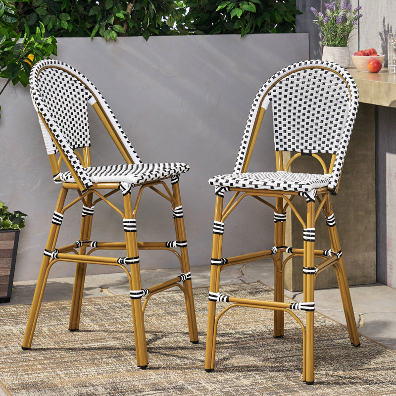 Cadre extérieur en aluminium français, blanc et noir de 29,5 po avec finition, convient au patio de décoration de jardin
