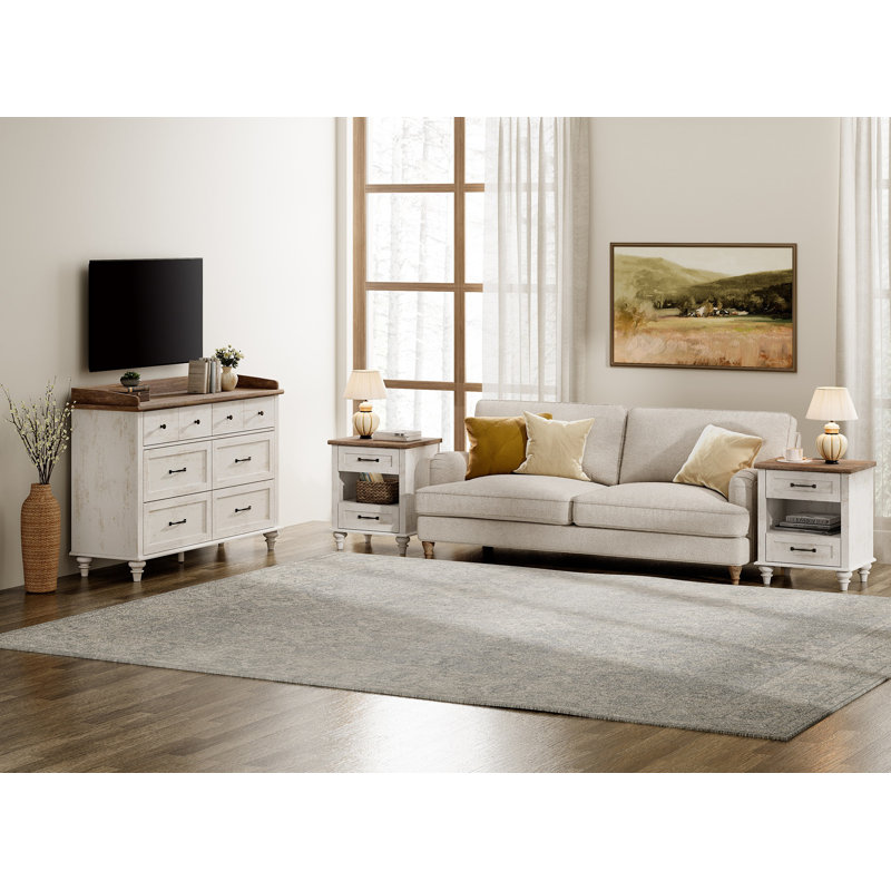 Ensemble de chambre à coucher Scarlett, Antique White
