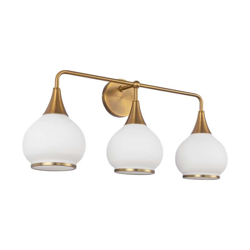Marsi Vanity Light, Opal Matte Glass, Aged Gold, 3