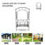 2 Seater Black Metal Garden Bench, Outdoor Patio Loveseat with Arch for Vines and Climbing Plants, Weather-Resistant Epoxy-Coated Metal Frame