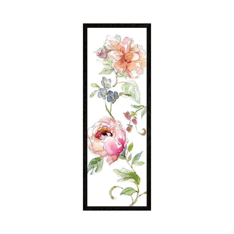 Trailing Blooms I by Carol Robinson - Panoramic Print on Canvas, 121.92 cm H x 40.64 cm W, Black Framed