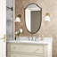 Miroir de salle de bain asymétrique en métal arqué 30 po H x 20 po Faus pour meuble-lavabo, commode, manteau de cheminée ou chambre à coucher-1332063291