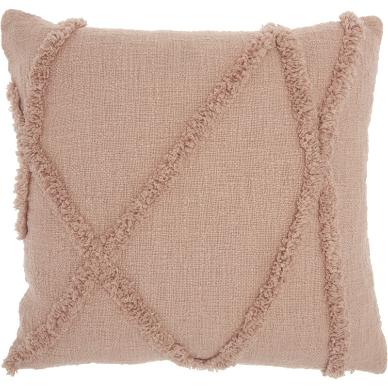 Housse de coussin carré et insert, 18" x 18", Rosé
