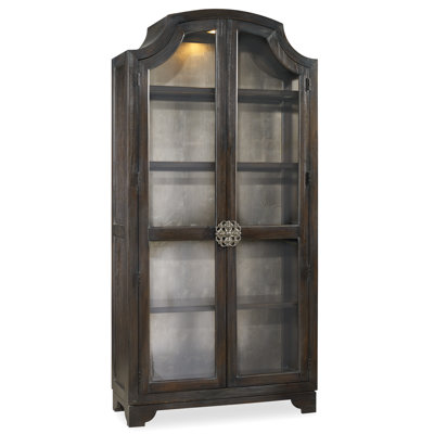 Sanctuary Glass Bunching Curio-Ebony Antiqued Oak
