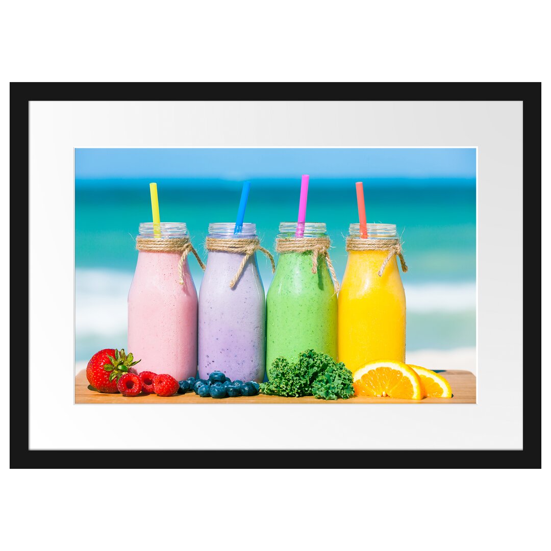 Gerahmter Fotodruck Smoothies in verschiedenen Farben