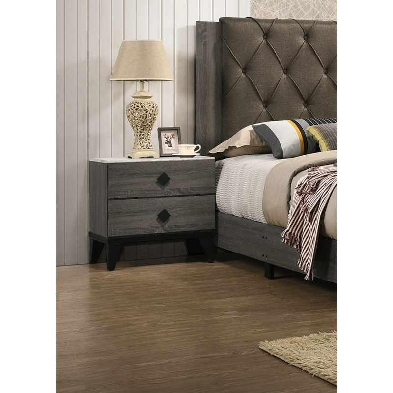 Table de chevet contemporaine, Gris