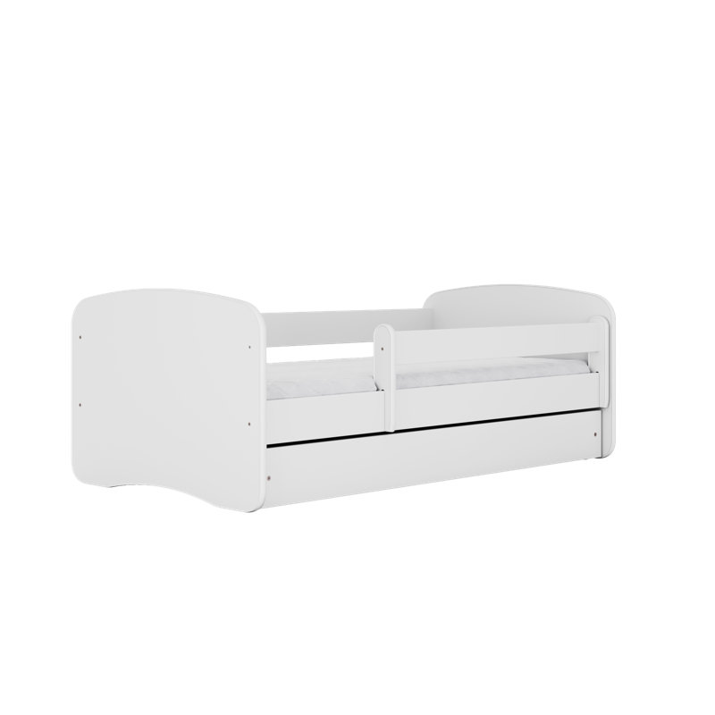 Cicero Drawer Convertible Bed and Mattress, White, European Toddler (80 x 180cm)