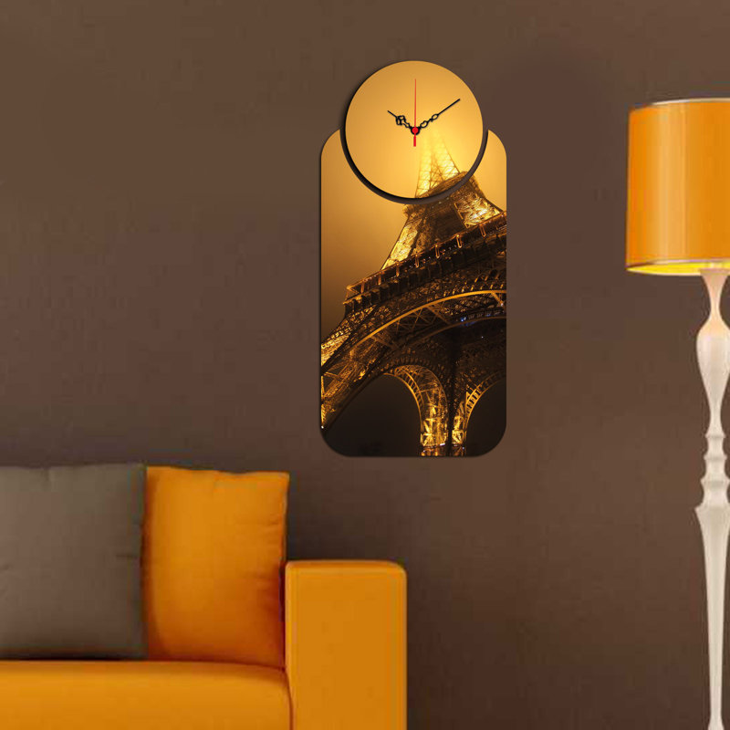 Ensemble de 2 horloges murales décoratives Chic, design moderne, 26,8 x 12,6 pouces | Fabrication 100% bois aggloméré, épaisseur: 0,1 pouce | Parfait pour le salon, le bureau ou la chambre à coucher, les garde-temps élégants et fonctionnels