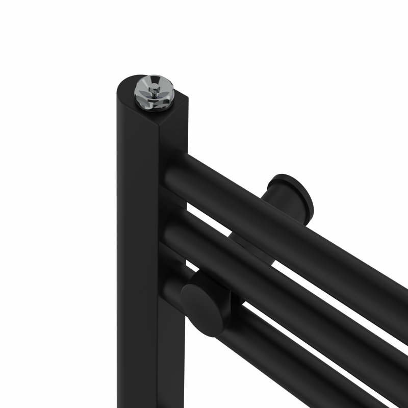 Delyth Straight Towel Rail Heated Towel Rails, Black, 80cm H x 40cm W x 3cm D