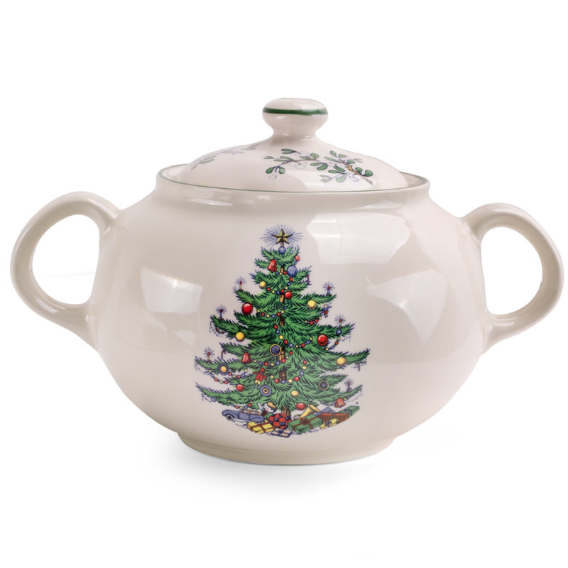 Bol de noël avec couvercle au sucre traditionnel arbre de noël original