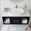 39.4" Wall-Mounted Bathroom Vanity with Oval Ceramic Sink
