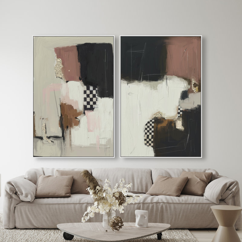 Longing Set Set by Oliver Gal, 37"H x 55"W, White Floater Frame