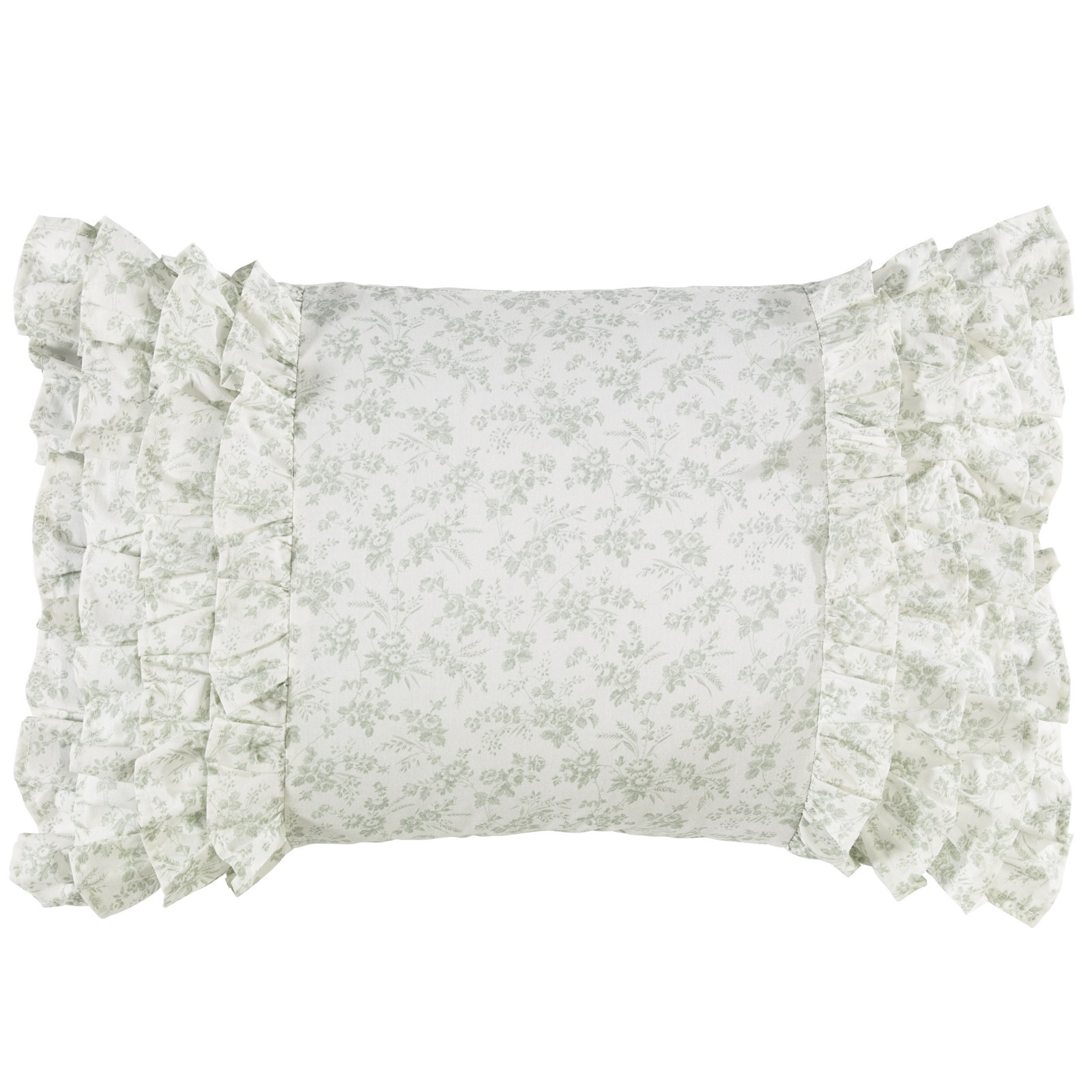 Laura Ashley Harper Green Cotton Throw Pillow