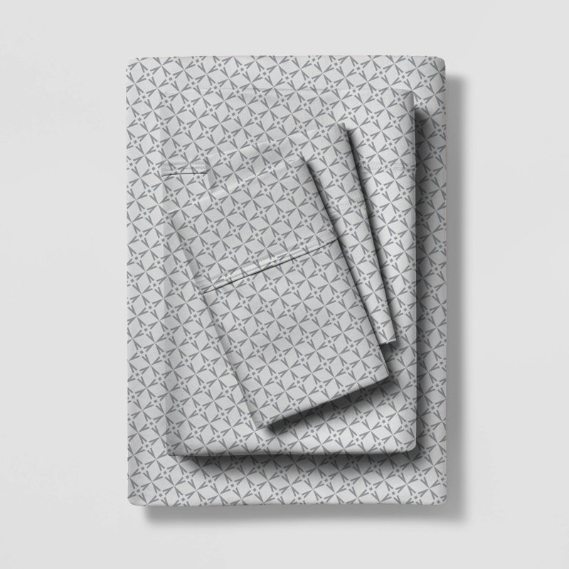 Ensemble de draps légers en mélange de coton brossé infroissable, Ensemble de draps pour lit double + un drap-housse