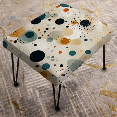 Industrial Chic Polka Dots Pattern - Polka Dots Rectangle Ottoman