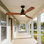 Ventilateur de plafond moderne 52 po avec lumières et télécommande, 3 pales en bois massif, moteur CC réversible silencieux, 6 vitesses, 3CCT, commande APP pour la chambre à coucher, le salon, le patio