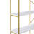 74.8 Inch 5 Tiers Office Bookcase Bookshelf, Display Shelf With Round Top, X Bar Gold Frame