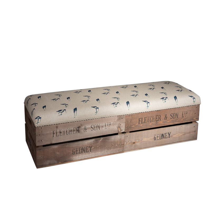Causey Linen Blend Upholstered Storage Bench