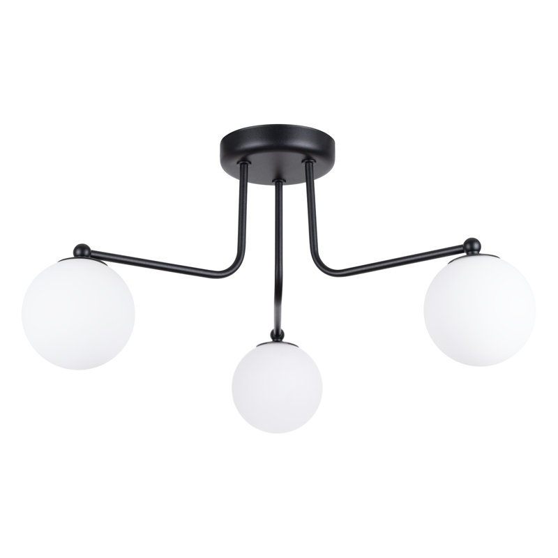 Chandelier, 29cm H x 62cm W x 62cm D, 3 Lights, Black